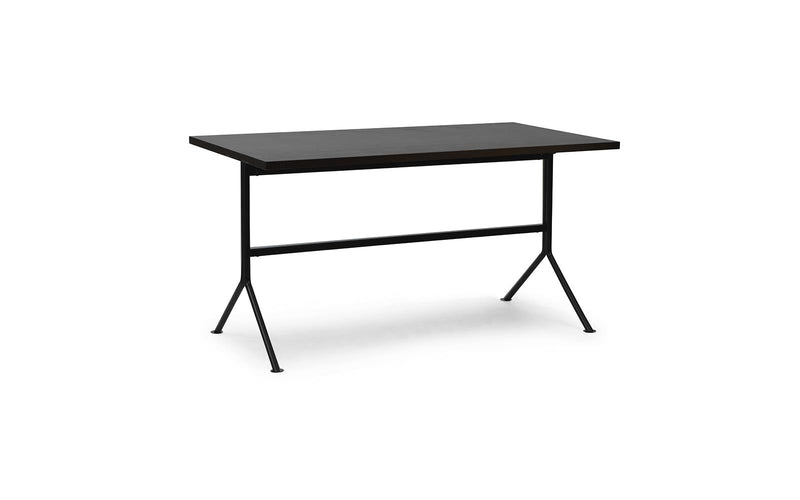 Kip Desk Black Steel Dark Brown