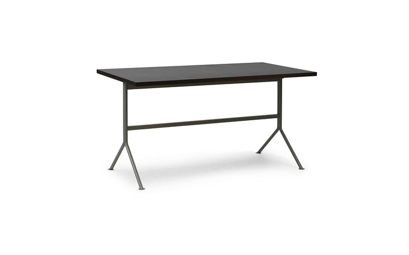Kip Desk Grey Steel Dark Brown