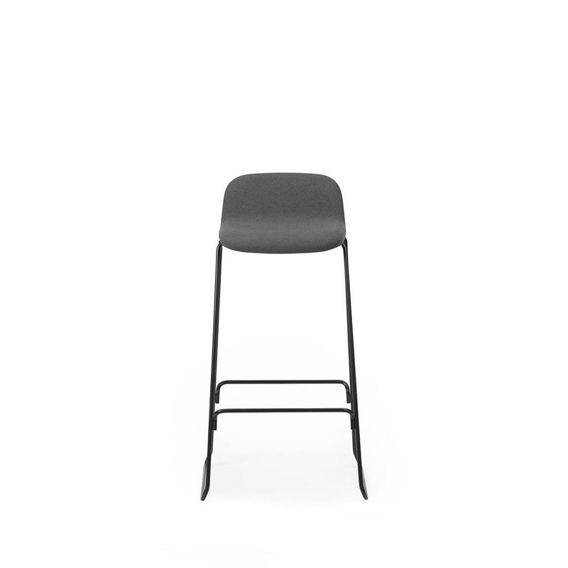 Normann Copenhagen Just Barstool w. back 75 Full Upholstery cm Black steel  Yoredale