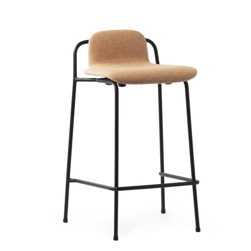 Normann Copenhagen Studio Barstool 65 cm Full Upholstery Black Steel  Main Line Flax