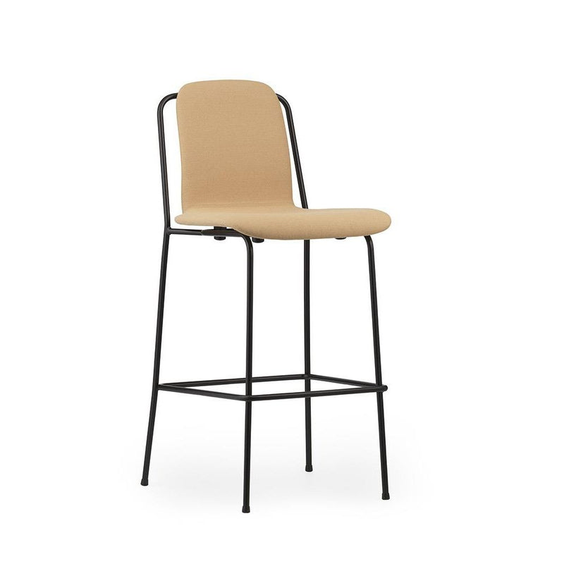 Normann Copenhagen Studio Bar Chair 75 cm Full Upholstery Black Steel  Synergy