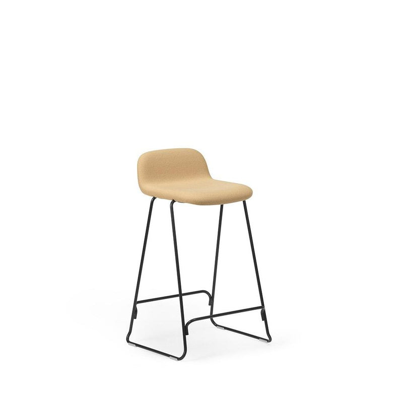 Normann Copenhagen Just Barstool 65 w. back Full Upholstery cm Black steel  Synergy