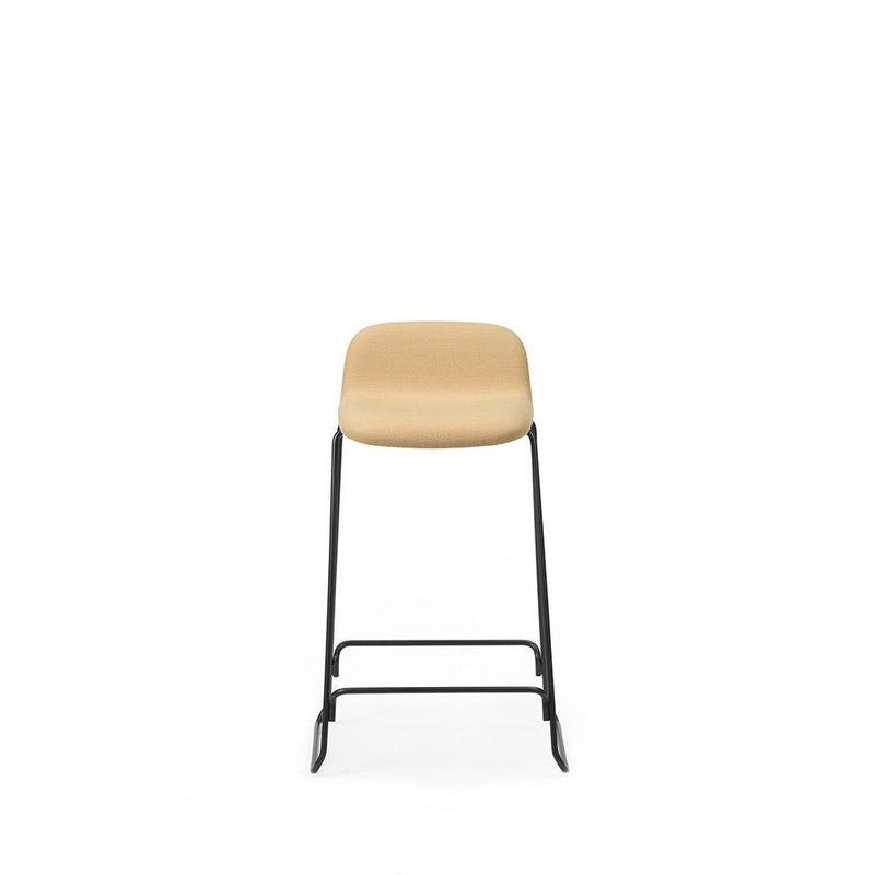 Normann Copenhagen Just Barstool 65 w. back Full Upholstery cm Black steel  Synergy