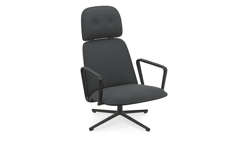 Pad Lounge Chair High Swivel Black Alu Black/Yoredale