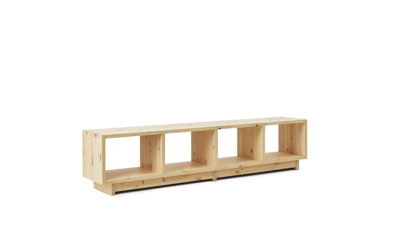 Plank Bookcase Low Pine