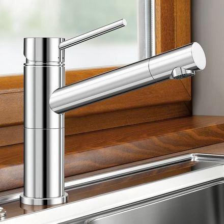 Blanco Alta-F Compact single-lever kitchen mixer tap, for front of window