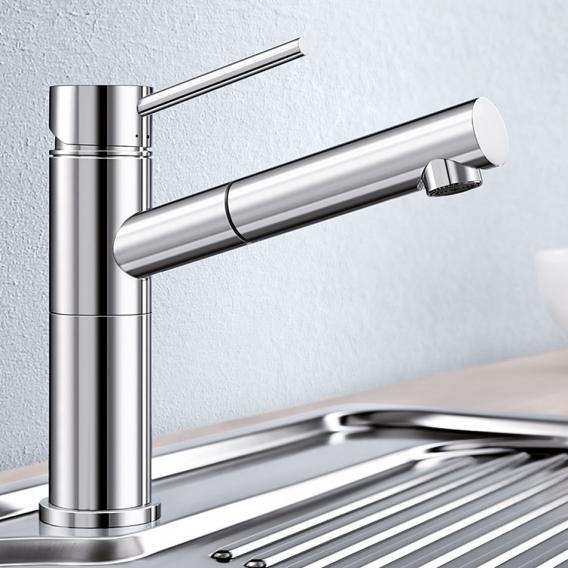 Blanco Alta-S Compact single-lever kitchen mixer tap, with pull-out spout, for low pressure