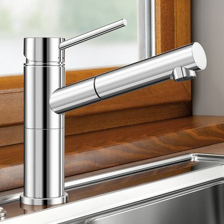 Blanco Alta-S-F Compact single-lever kitchen mixer tap, with pull-out spout, for low window