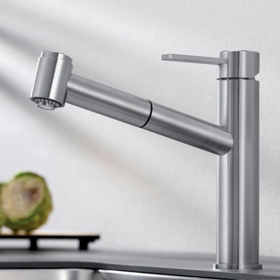 Blanco Ambis-S single-lever kitchen mixer tap, with pull-out spout, for low pressure
