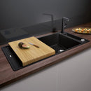 Blanco Axia III XL 6 S 廚房水槽，附半碗和瀝水架，可翻轉