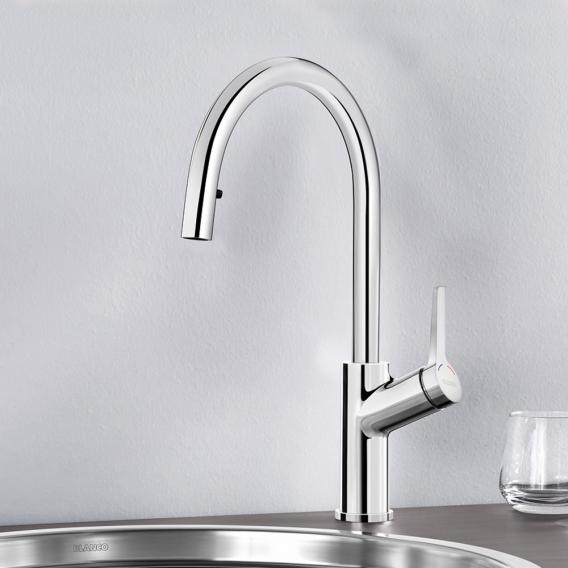 Blanco Carena-S single-lever kitchen mixer tap, with pull-out spout