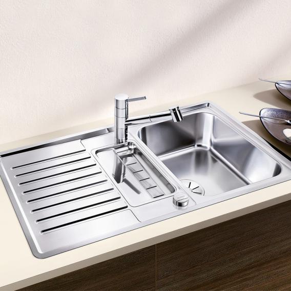 Blanco Classic Pro 5 S-IF 廚房水槽，附半碗和瀝水架，可翻轉
