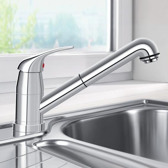 Blanco Daras-S-F single-lever kitchen mixer tap, with pull-out spout, for front of window
