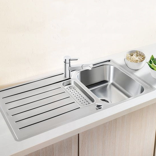 Blanco Lantos 5 S-IF 廚房水槽，附半碗和瀝水架，可翻轉