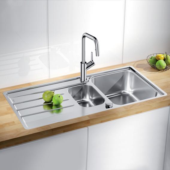 Blanco Lemis 6 S-IF 廚房水槽，附半碗和瀝水架，可翻轉