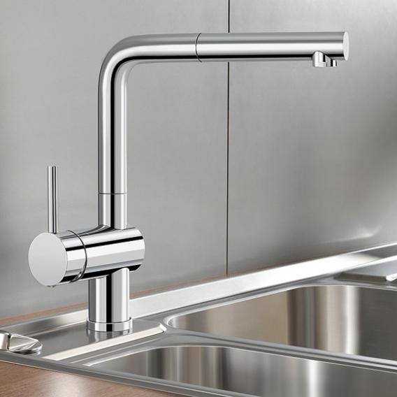 Blanco Linus-S single-lever kitchen mixer tap, with pull-out spout