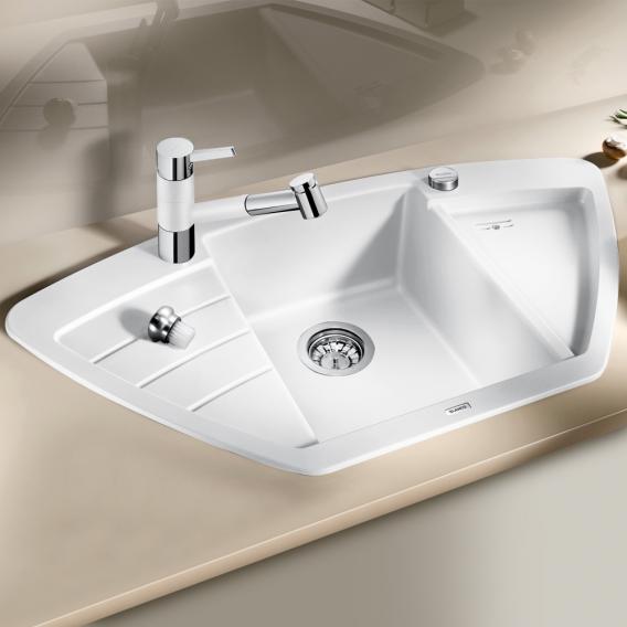 Blanco Zia 9 E kitchen sink with half bowl and drainer