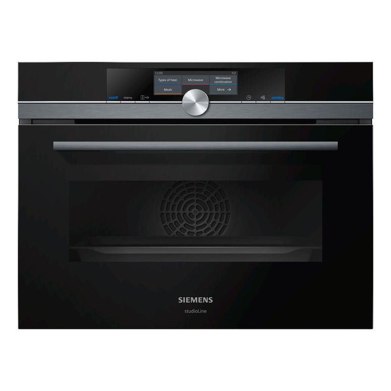 Siemens - IQ700 Built-in Compact Oven With Microwave Function 60 x 45 cm Black CM878G4B6B 