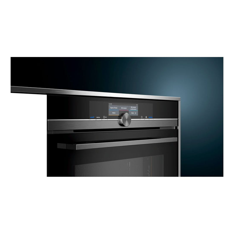 Siemens - IQ700 Built-in Compact Oven With Microwave Function 60 x 45 cm Black CM878G4B6B 