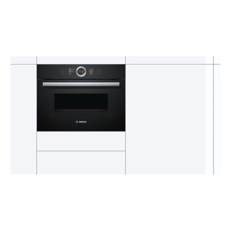 Bosch - Serie | 8 Built-in Compact Oven With Microwave Function 60 x 45 cm Black CMG656BB6B