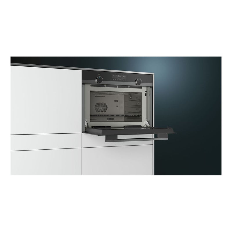 Siemens - IQ500 Built-in Compact Microwave With Steam Function 60 x 45 cm Black CP465AGB0B 