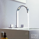 Dornbracht MEM three-hole basin mixer with individual escutcheons with pop-up waste set