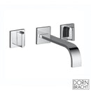 Dornbracht MEM wall-mounted basin mixer with individual escutcheons