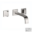 Dornbracht MEM wall-mounted basin mixer with individual escutcheons