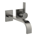 Dornbracht MEM wall-mounted basin mixer with individual escutcheons projection: 247 mm, matt dark platinum