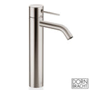 Dornbracht Meta slim single-lever basin mixer, with tall mixer pillar