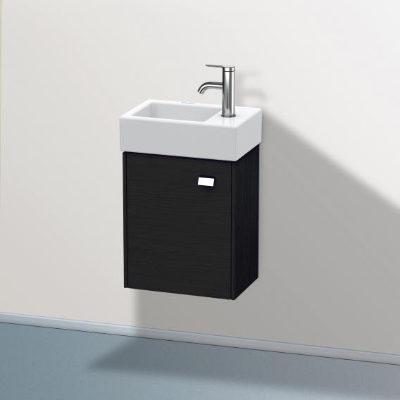 Duravit Brioso vanity unit for hand washbasin with 1 door eiche schwarz, Griff chrom