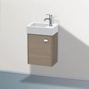 Duravit Brioso vanity unit for hand washbasin with 1 door eiche terra, Griff chrom