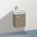 Duravit Brioso vanity unit for hand washbasin with 1 door eiche terra, Griff chrom
