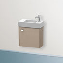 Duravit Brioso vanity unit for hand washbasin with 1 door leinen, Griff chrom