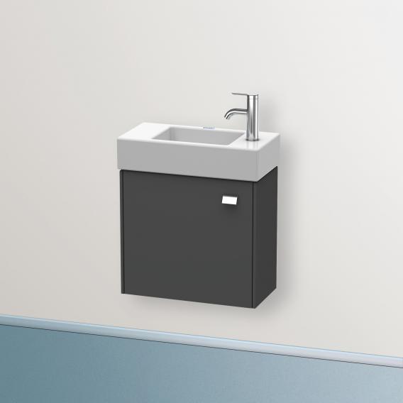 Duravit Brioso vanity unit for hand washbasin with 1 door graphit matt, Griff chrom