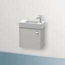Duravit Brioso vanity unit for hand washbasin with 1 door betongrau matt, Griff chrom