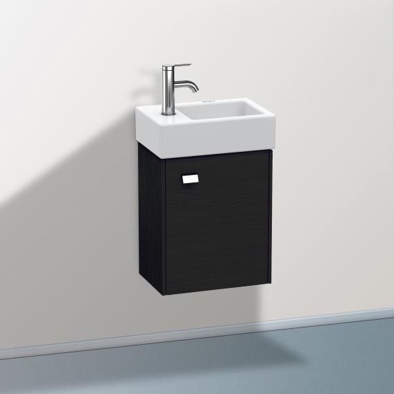 Duravit Brioso vanity unit for hand washbasin with 1 door eiche schwarz, Griff chrom