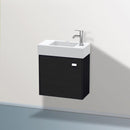 Duravit Brioso vanity unit for hand washbasin with 1 door eiche schwarz, Griff chrom