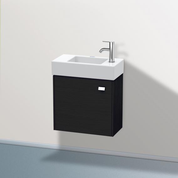 Duravit Brioso vanity unit for hand washbasin with 1 door eiche schwarz, Griff chrom