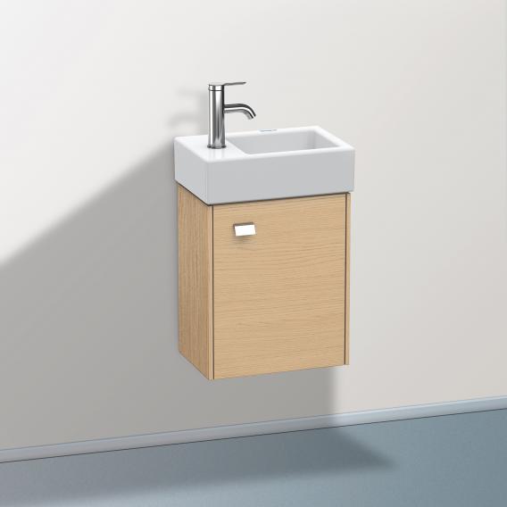 Duravit Brioso vanity unit for hand washbasin with 1 door eiche natur, Griff chrom