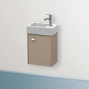 Duravit Brioso vanity unit for hand washbasin with 1 door leinen, Griff chrom