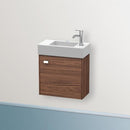 Duravit Brioso vanity unit for hand washbasin with 1 door nussbaum dunkel, Griff chrom