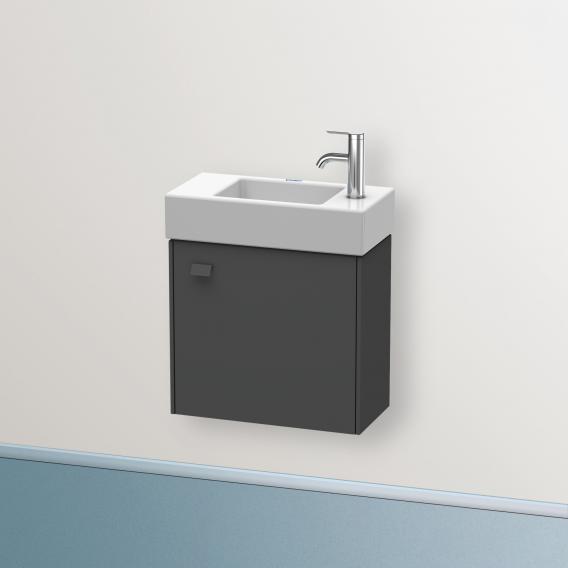 Duravit Brioso vanity unit for hand washbasin with 1 door graphit matt, Griff graphit matt