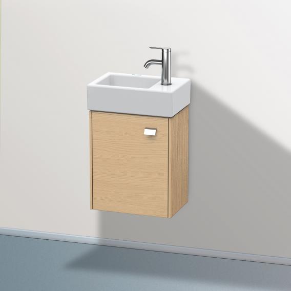 Duravit Brioso vanity unit for hand washbasin with 1 door eiche natur, Griff chrom