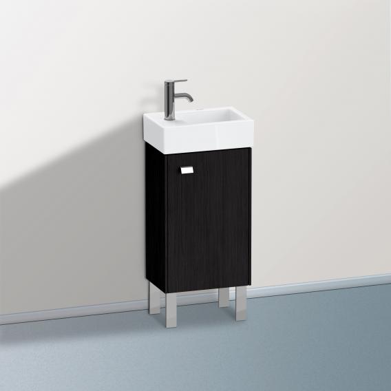 Duravit Brioso vanity unit for hand washbasin with 1 door eiche schwarz, Griff chrom