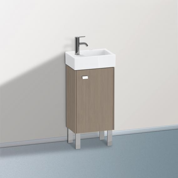 Duravit Brioso vanity unit for hand washbasin with 1 door eiche terra, Griff chrom