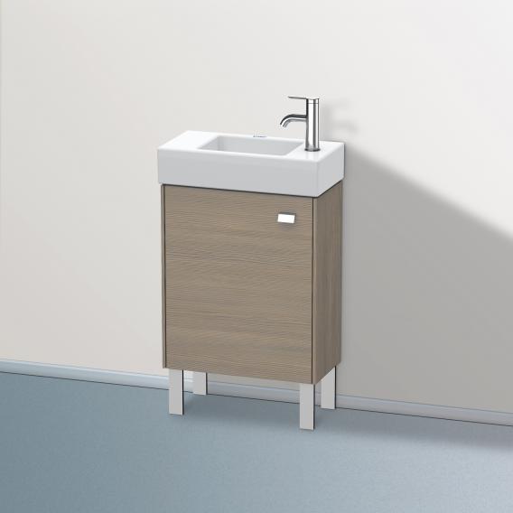 Duravit Brioso vanity unit for hand washbasin with 1 door eiche terra, Griff chrom