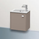 Duravit Brioso vanity unit for hand washbasin with 1 door basalt matt, Griff chrom