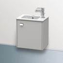 Duravit Brioso vanity unit for hand washbasin with 1 door betongrau matt, Griff chrom