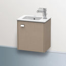 Duravit Brioso vanity unit for hand washbasin with 1 door leinen, Griff chrom
